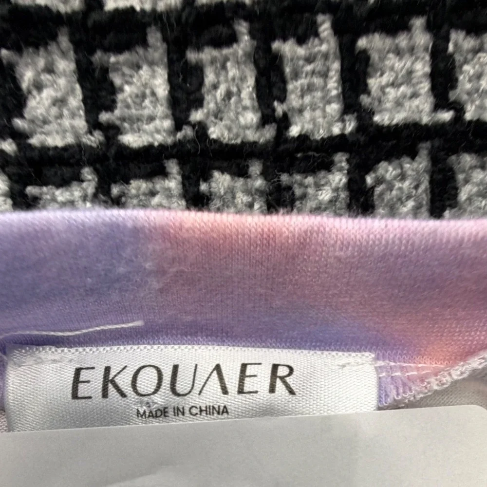Ekouaer Sleep Shirt Womens Pastel Tie Dye Henley Short Sleeve Top